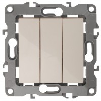 ЭРА 12-1107-02 выключатель тройной, 10АХ-250В, IP20, 12, слоновая кость Б0014670 фото