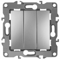 ЭРА 12-1107-03 выключатель тройной, 10АХ-250В, IP20, 12, Алюминий Б0014671 фото