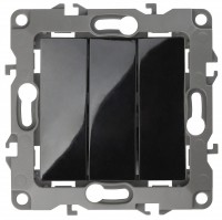 ЭРА 12-1107-06 выключатель тройной, 10АХ-250В, IP20, 12, чёрный Б0014674 фото