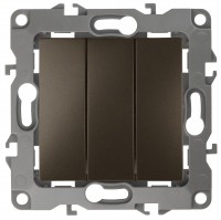 ЭРА 12-1107-13 выключатель тройной, 10АХ-250В, IP20, 12, брона Б0019300 фото