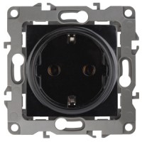 ЭРА 12-2001-06 розетка 2P+E Schuko, 16A-250В, IP20, без монтажных лапок, 12, чёрный Б0014686 фото