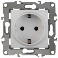 ЭРА 12-2002-01 розетка 2P+E Schuko со шторками, 16A-250В, IP20, без монтажных лапок, 12, белый Б0036440 фото