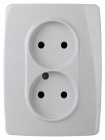 ЭРА 12-2007-01 розетка 2X2P, 16А-250В, б.л., 12, белый Б0038810 фото