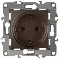 ЭРА 12-2101-13 розетка 2P+E Schuko, 16A-250В, IP20, 12, брона Б0019320 фото