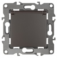 ЭРА 12-2103-13 розетка 2P+E Schuko со шторками с крышкой, 16A-250В, IP20, 12, брона Б0019328 фото