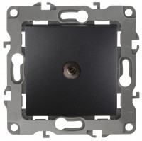 ЭРА 12-3102-05 антрацит розетка TV проходная, IP20, 12 Б0027435 фото