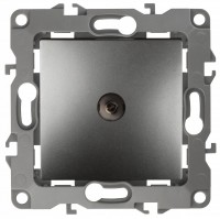 ЭРА 12-3102-12 графит розетка TV проходная, IP20, 12 Б0027437 фото