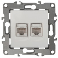 ЭРА 12-3108-02 слоновая кость розетка информационная двойная 2XRJ45, IP20, 12 Б0014730 фото