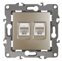 ЭРА 12-3108-04 шампань розетка информационная двойная 2XRJ45, IP20, 12 Б0014732 фото
