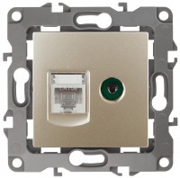 ЭРА 12-3110-04 шампань розетка комбинированная RJ45+TV, IP20, 12 Б0027444 фото