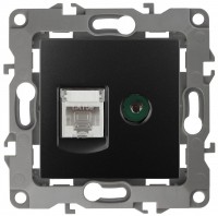 ЭРА 12-3110-05 антрацит розетка комбинированная RJ45+TV, IP20, 12 Б0027445 фото