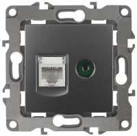 ЭРА 12-3110-12 графит розетка комбинированная RJ45+TV, IP20, 12 Б0027447 фото
