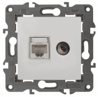 ЭРА 14-3110-01 Elegance белый розетка двойная RJ45+TV Б0034314 фото
