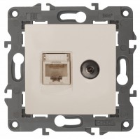 ЭРА 14-3110-02 Elegance слоновая кость розетка двойная RJ45+TV Б0034315 фото