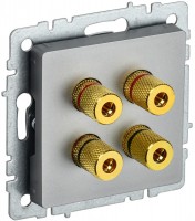 IEK Brite Base сталь аудиорозетка 4-места BR-S40-K46 фото
