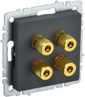 IEK Brite Base графит аудиорозетка 4-м BR-S40-K53 фото