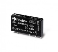 Finder Ультратонкое электромеханическое реле; монтаж на печатную плату; 1CO 6A; контакты AgSnO2; катушка 60В DC (чувствит.); степень защиты RTII 345170604010 фото