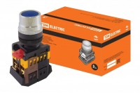 TDM Кнопка ABLF-22 синий d22мм неон/230В1з+1р SQ0704-0004 фото