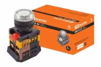 TDM Кнопка ABLFS-22 белый d22мм неон/230В 1з+1р SQ0704-0012 фото