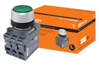 TDM Кнопка MP1-21G(LED) в сборе d22мм/220В 1з+1р зеленая SQ0747-0014 фото