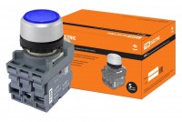 TDM Кнопка с фиксацией MP2-21L(LED) в сборе d22мм/220В 1з+1р синяя SQ0747-0024 фото