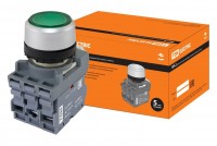 TDM Кнопка с фиксацией MP2-21G(LED) в сборе d22мм/24В 1з+1р зеленая SQ0747-0026 фото