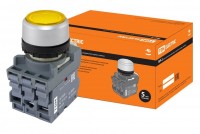 TDM Кнопка с фиксацией MP2-21Y(LED) в сборе d22мм/24В 1з+1р желтая SQ0747-0027 фото