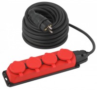 ЭРА Удлинитель силовой ЭРА UK-4e-3x1,5-20m-IP44(KG) с заземлением 4 розетки каучук 20м КГ 3х1,5мм2 IP44 Б0057587 фото