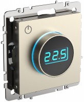 IEK Brite Base шампань термостат электронный с индикацией  (терморегулятор) BR-RT11-K37 фото