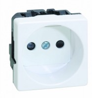 Simon 27 Мех Белая Розетка 2к со шторками, винтовой зажим, 10/16А 250V 27431-65 фото