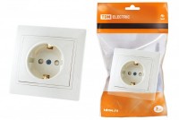 TDM Розетка 2П+З с защ. шт. 16А 250В белая 