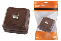 TDM Розетка TФ (RJ-11) открытой установки IP20, бук 