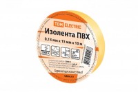 TDM Изолента ПВХ 0,13*15мм Желтая 10м SQ0526-0022 фото