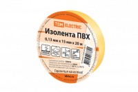 TDM Изолента ПВХ 0,13*15мм Желтая 20м SQ0526-0012 фото