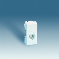 Simon 27 Мех Слоновая кость Розетка телефонная RJ-11, 4 конт., узкая 27480-31 фото