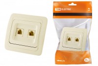 TDM Розетка компьютерная RJ-45 + TФ (RJ-11) сл. кость 