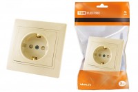 TDM Розетка 2П+З с защ. шт. 16А 250В сл. кость 