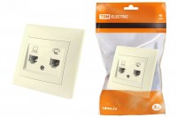 TDM Розетка телефонная RJ11 + компьютерная RJ45 сл. кость 