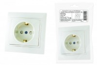 TDM Розетка 2П+З с защ. шт. 16А 250В белая 