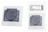 TDM Розетка 2П+З с защ. шт. и крышкой 16А 250В IP44 белая 