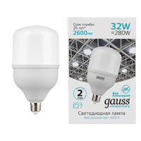 Gauss Лампа Elementary T100 32W 2700lm 6500K E27 LED 63233 фото