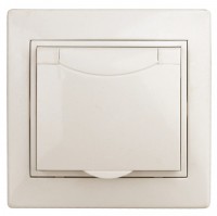 Intro 1-203-02 Розетка 2P+E Schuko с крышкой, 16А-250В, IP20, СУ, Plano, сл.кость (10/100/1500) Б0027612 фото