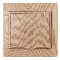 Intro 1-203-11 Розетка 2P+E Schuko с крышкой, 16А-250В, IP20, СУ, Plano, сосна (10/100/2500) Б0030065 фото