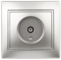 Intro 1-301-03 Розетка TV одиночная, IP20, СУ, Plano, алюминий (10/200/2400) Б0030078 фото