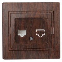 Intro 1-303-10 Розетка информационная RJ45, IP20, СУ, Plano, венге (10/200/2400) Б0030088 фото
