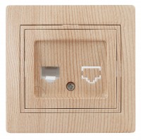 Intro 1-303-11 Розетка информационная RJ45, IP20, СУ, Plano, сосна (10/200/2000) Б0030089 фото