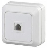 Intro 2-302-01 Розетка телефонная RJ11, IP20, ОУ, Quadro, белый (10/200/3600) Б0027661 фото