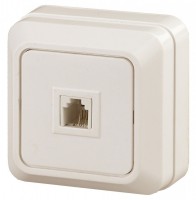Intro 2-302-02 Розетка телефонная RJ11, IP20, ОУ, Quadro, сл.кость (10/200/1600) Б0027662 фото