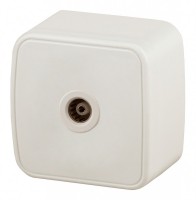 Intro 3-301-02 Розетка TV одиночная, IP20, ОУ, Polo, сл.кость (20/400/4800) Б0036133 фото