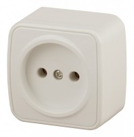 Intro 3-201-02 Розетка 2P, 16А-250В, IP20, ОУ, Polo, сл.кость (20/400/4800) Б0036124 фото